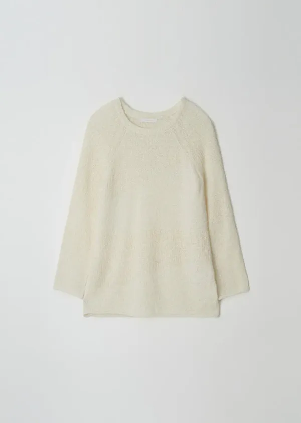 boucle embossing knit sweater-cream