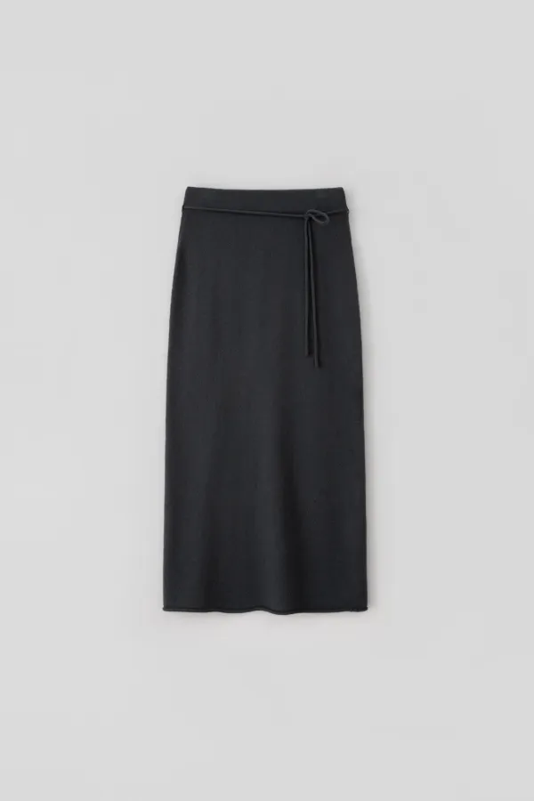 Knit Roll-Up Skirt_Charcoal