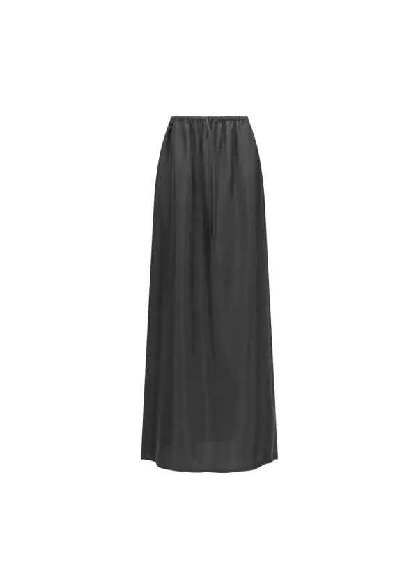 Cupro banding skirt, Charcoal