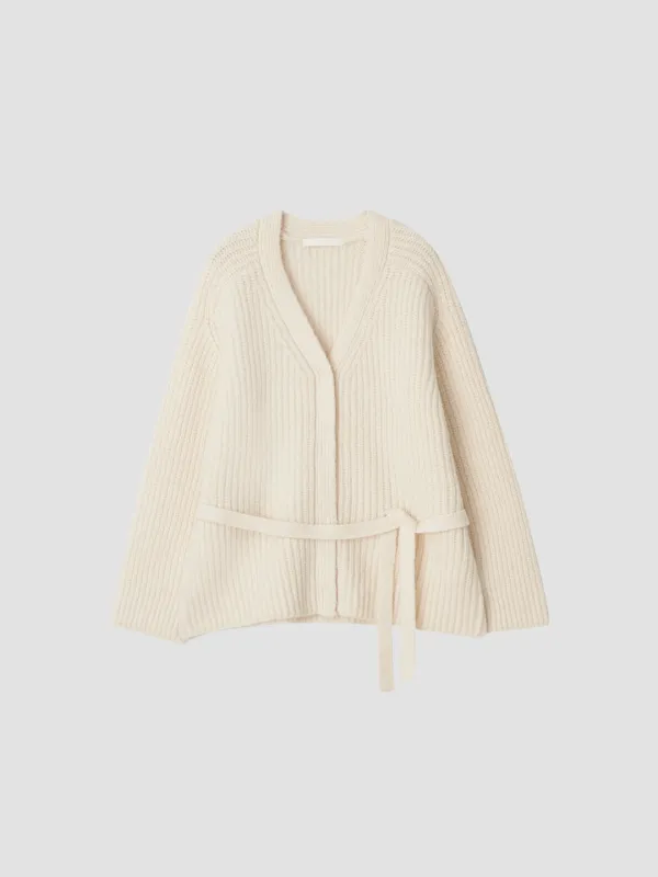 NEST BULKY BELTED CARDIGAN_CREAM IVORY_OE3C2MCD90CIV