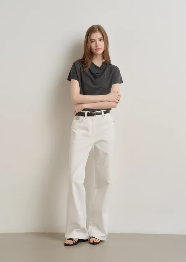 COWL-NECK DRAPE TOP (dust gray)