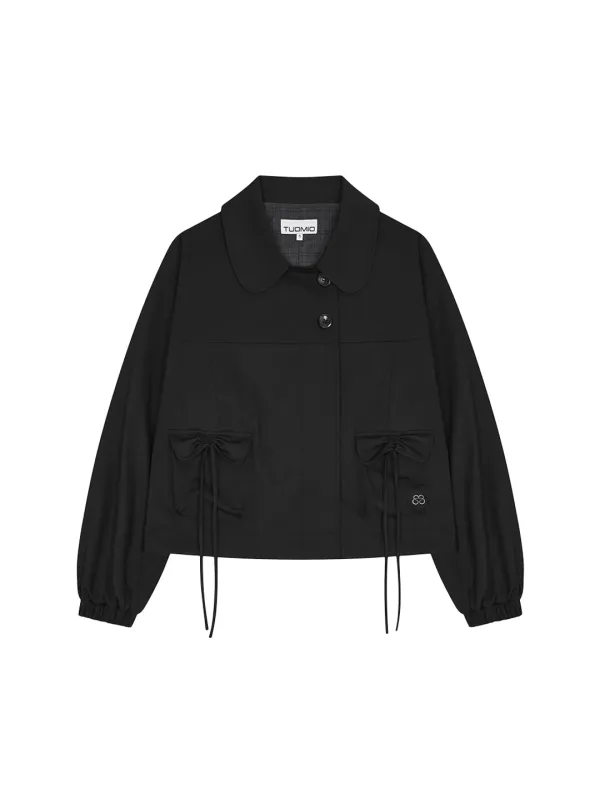 RIBBON POCKET JACKET [BLACK]