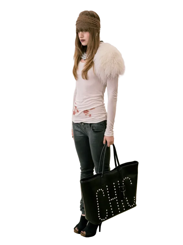 Couture Grocery Tote Bag Black