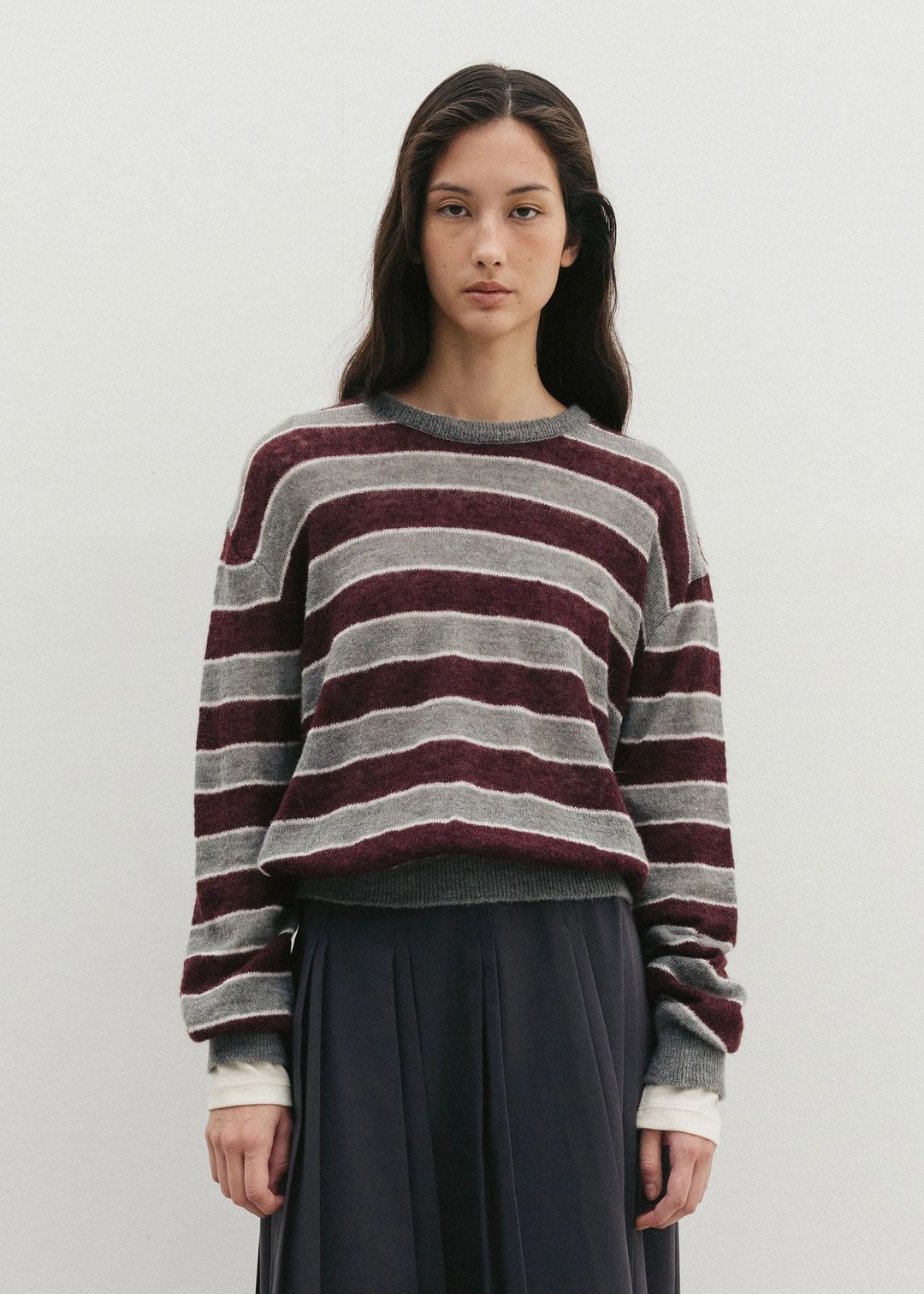 더라이 Stripe Round Knit(Grey) 상품 이미지 2