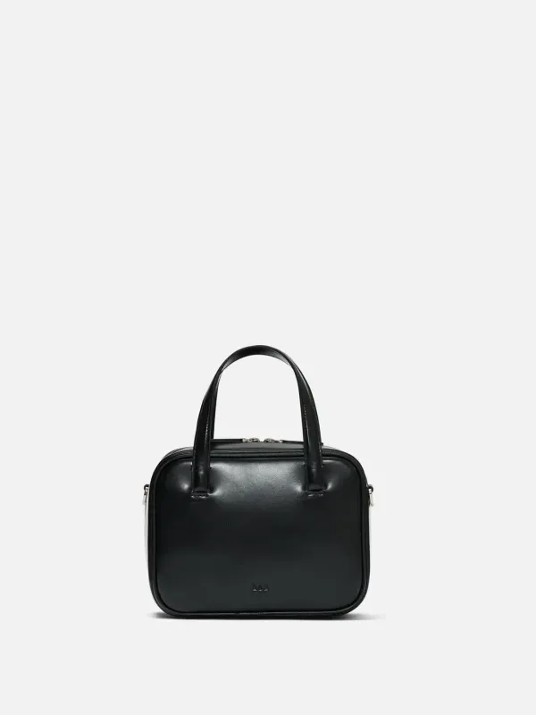 Mini Tin square tote bag Glossy black