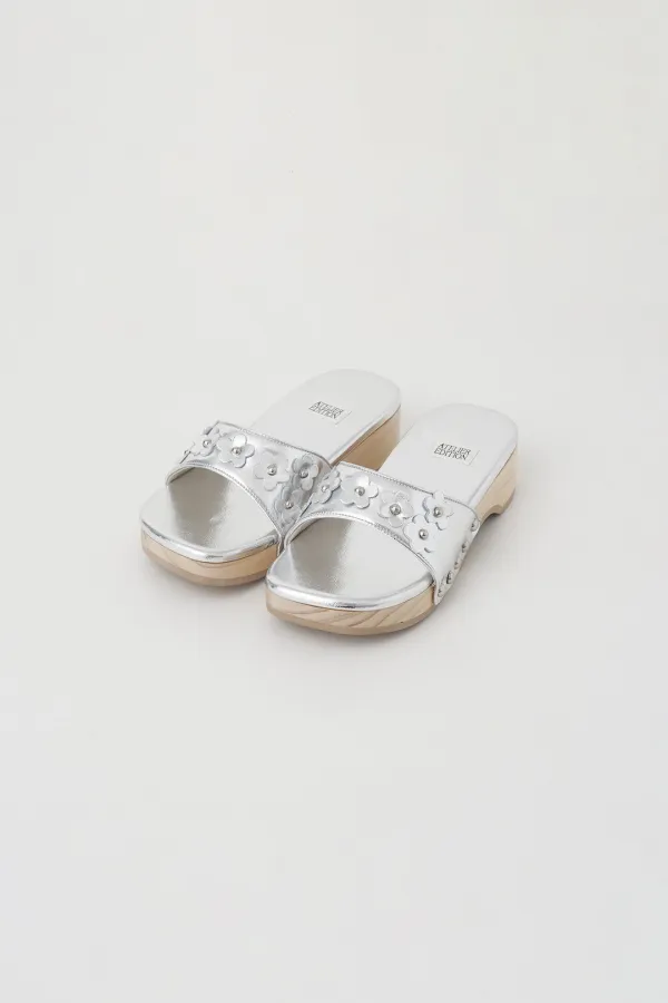 Flowers Platform Slides (silver)