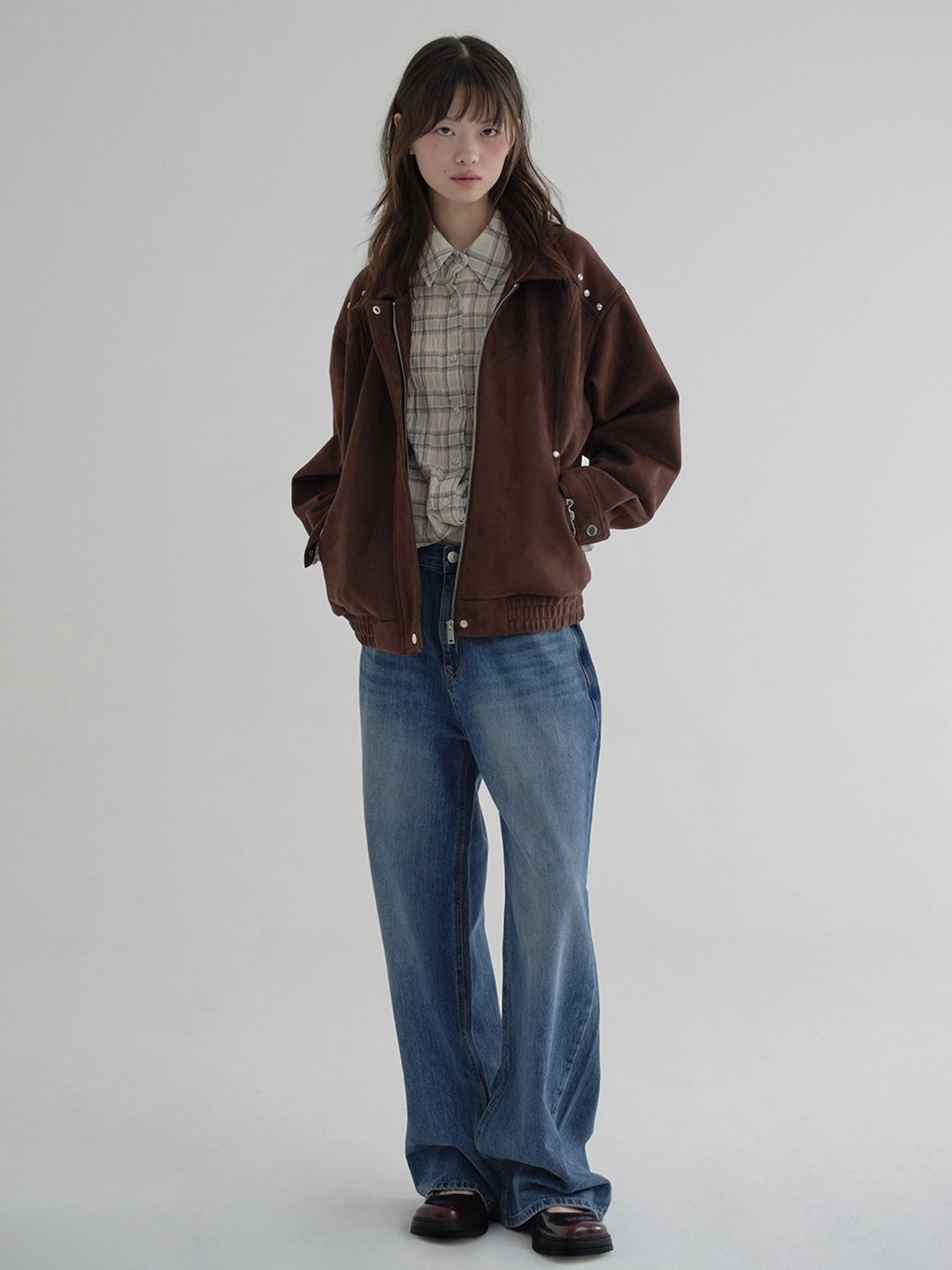 마가린핑거스 RIVET SUEDE JACKET (BROWN) 상품 이미지 2