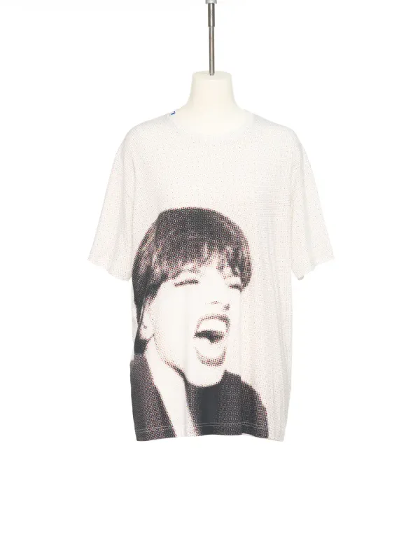 PS25 WHITE SCREAM GIRL GRAPHIC T-SHIRT