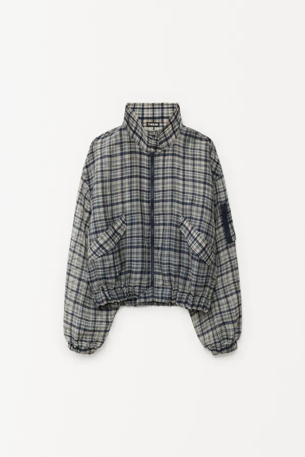 Klau Check Bomber Jacket navy