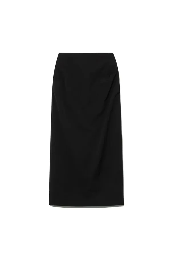 CELA ASYMMETRIC SKIRT [BLACK]