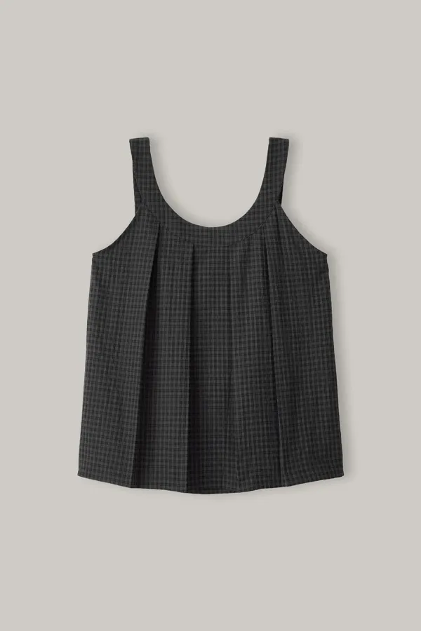 Arch Pintuck Blouse (Check)