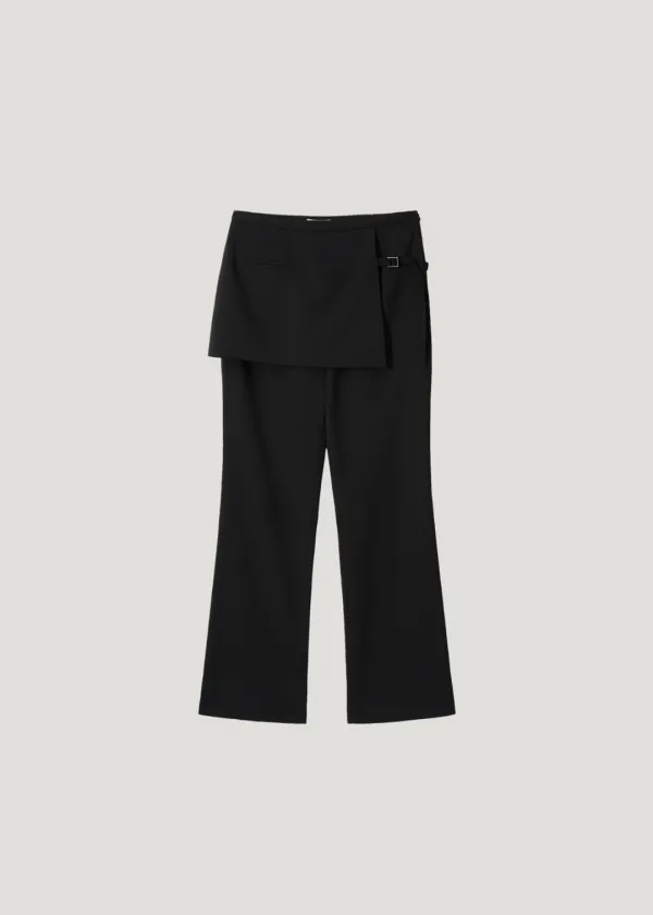 Skirt Layered Trousers_Black