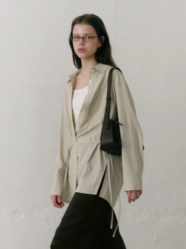Loose Fit Two Way Strap Shirt Light Khaki