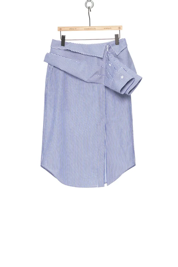 SS25 STRIPE SHIRT LAYERED MIDI SKIRT