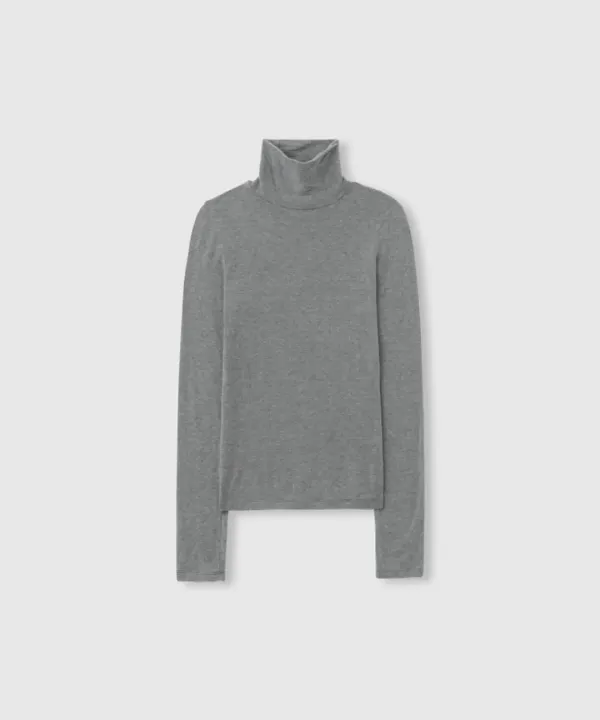 Wool high turtle neck tee (Gray)