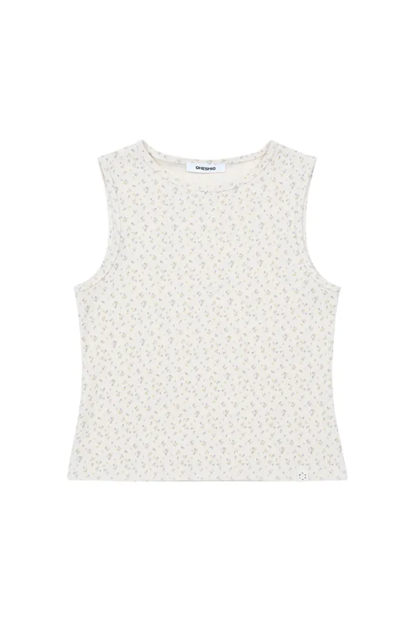BALLOON PATTERN SLEEVELESS, CREAM