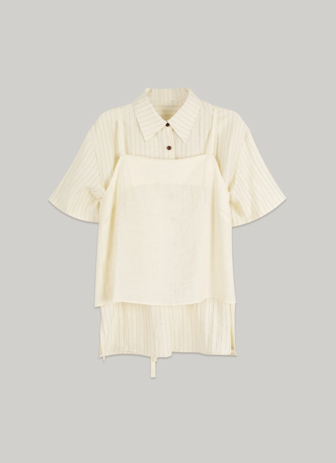 아워코모스 comos 1481 stripe shirt layered bustier set (cream) 상품 이미지 3