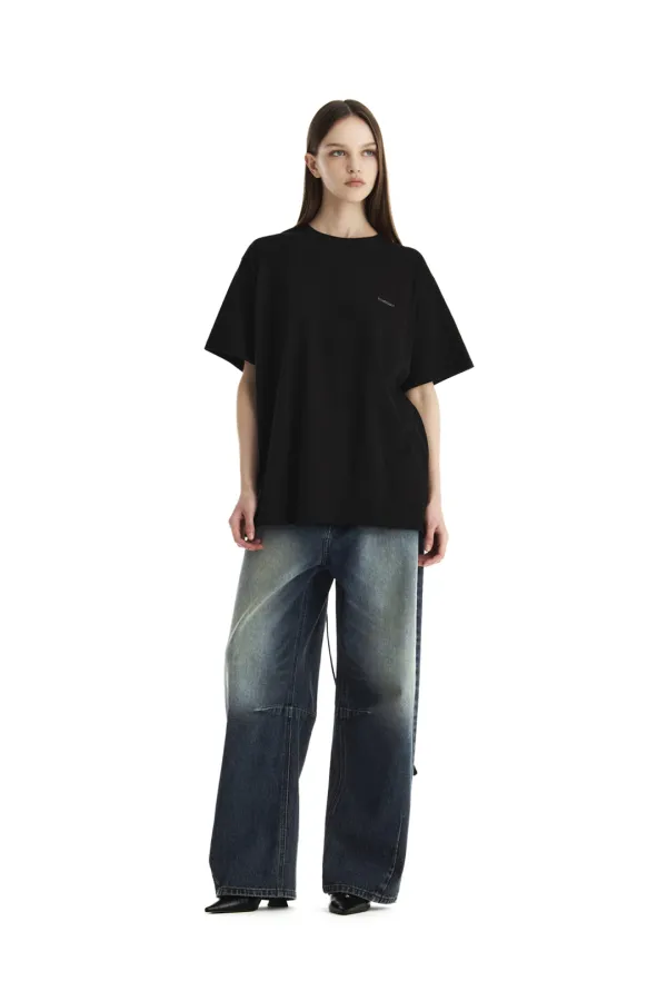 Dart Tapered Denim Pants [ Blue ]