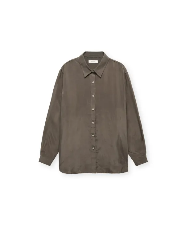 W Cupro Shirt, Dark Brown