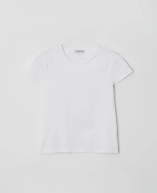 Silket Cotton Half Tee_WHITE