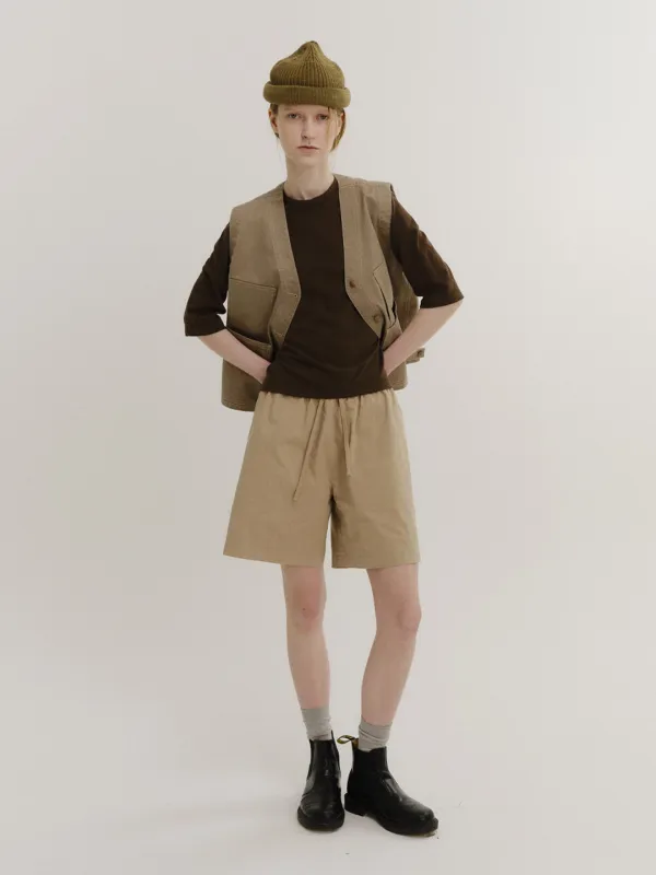 Breeze cotton easy shorts (Beige)