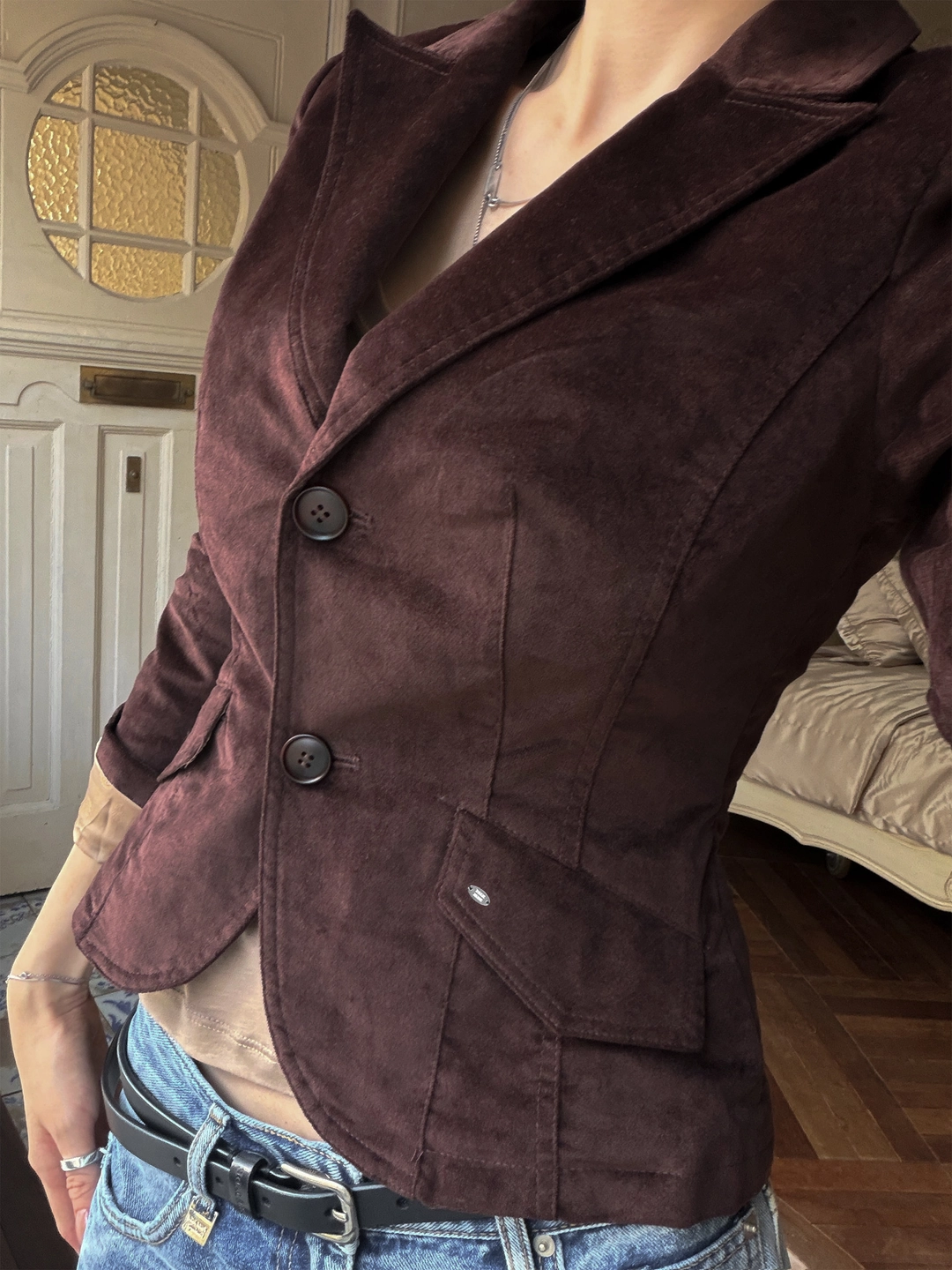 페일제이드 Vintage Suede Blazer - Mud Brown 상품 이미지 2