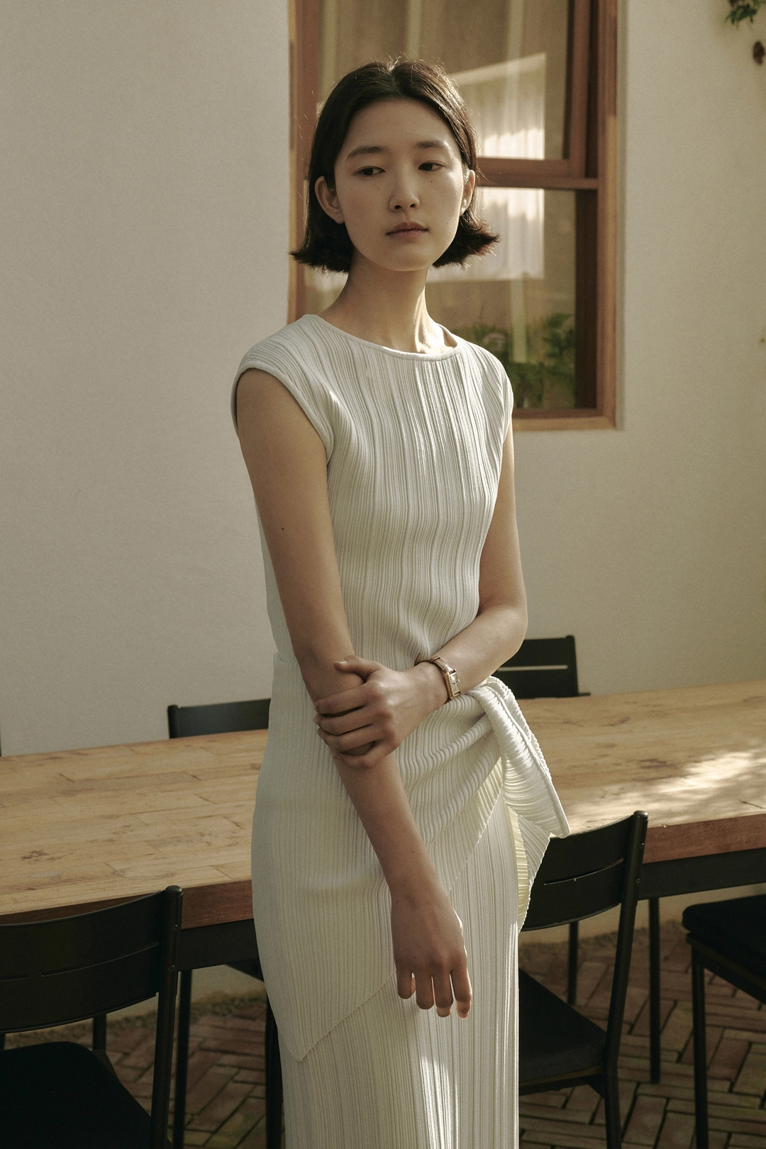 세이지먼트 ELENA PLEATS CAP SLEEVE KNIT_IVORY 상품 이미지 2