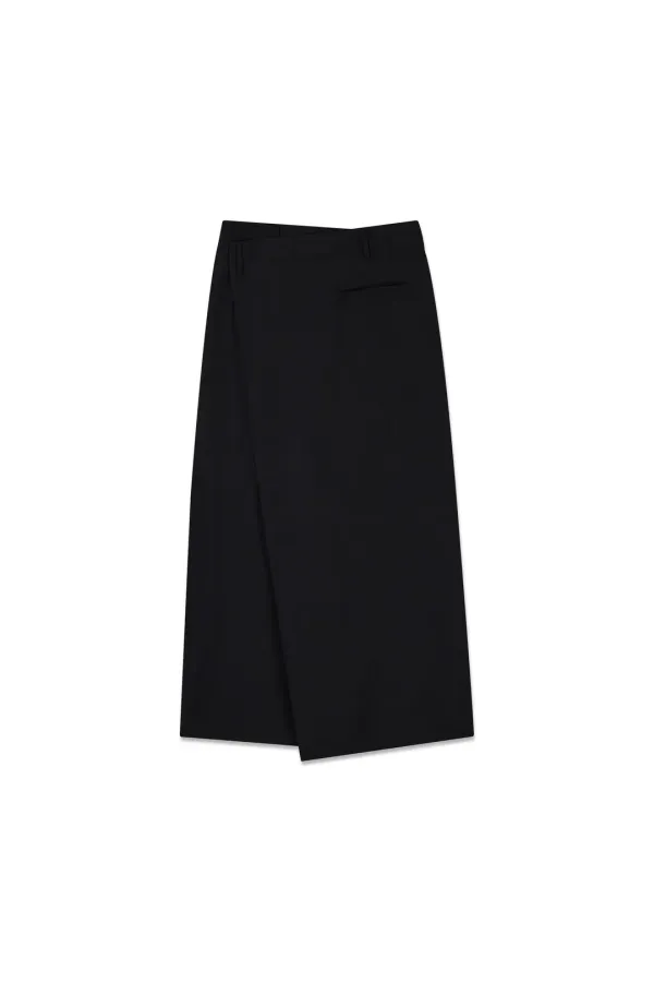WOOL COVER WRAP SKIRT (BLACK)