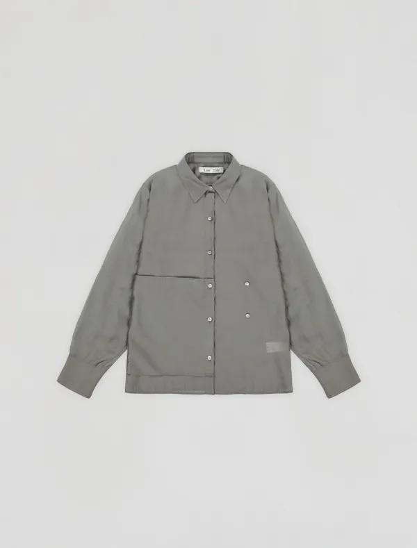 [4th REORDER] SILKY BUTTON WRAP SHIRT [GREY]