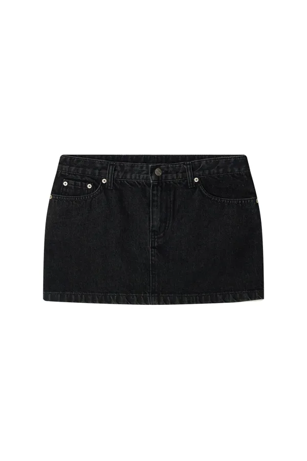 DENIM MINI SKIRT (BLACK)