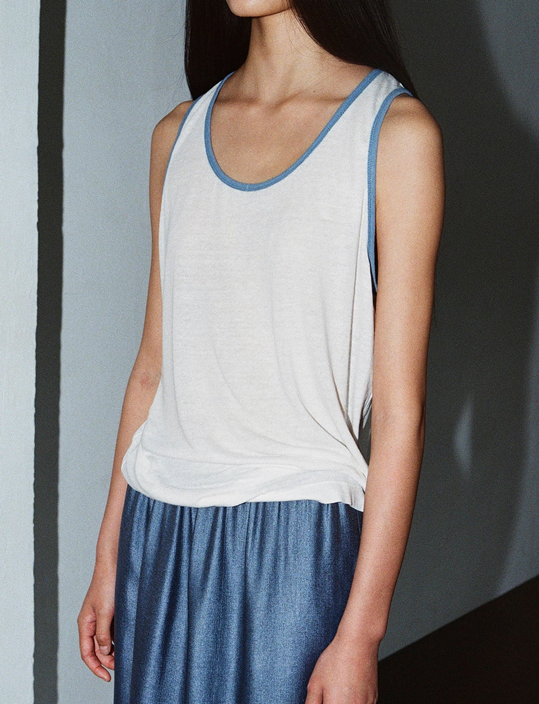 토콜 binding and back point top - blue 상품 이미지 2