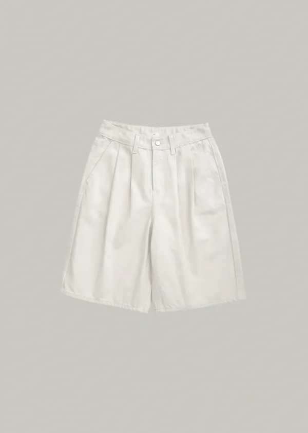 plain tuck half denim (cream)