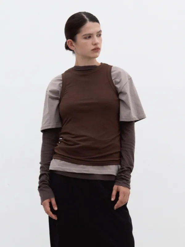 Lining Tank top (deep brown)