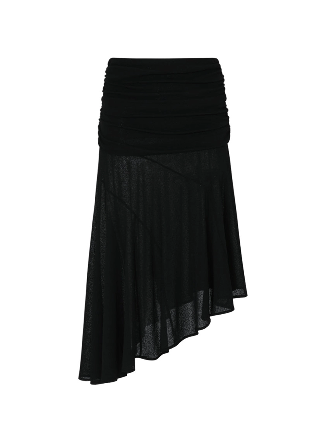 루루서울 Olivia Shirring Midi Skirt (Black) 상품 이미지 1