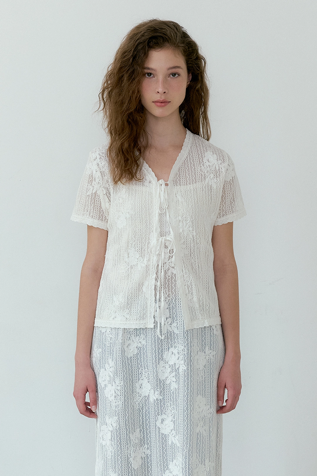 루시르주 Wildflower Lace cardigan (ivory) 상품 이미지 1
