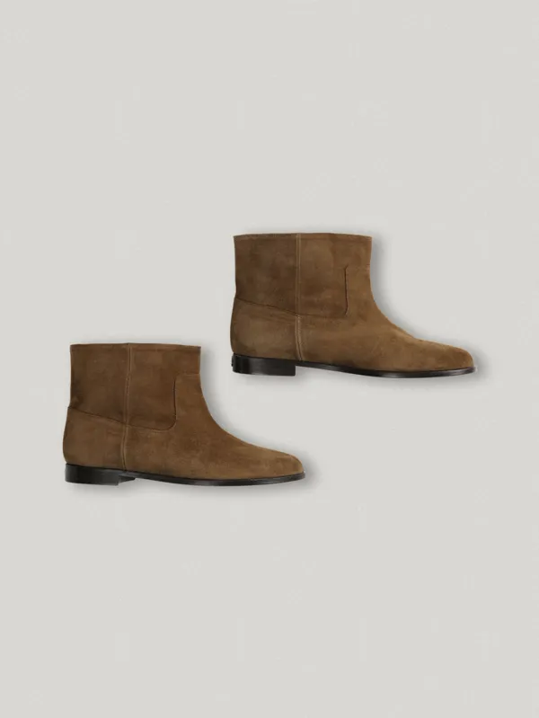Deck Suede Half Boots Camel Brown
