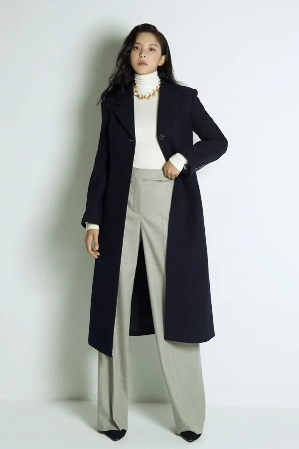 [H Attitude] NO.6 OUTER - NAVY BLUE HARRIS TWEED