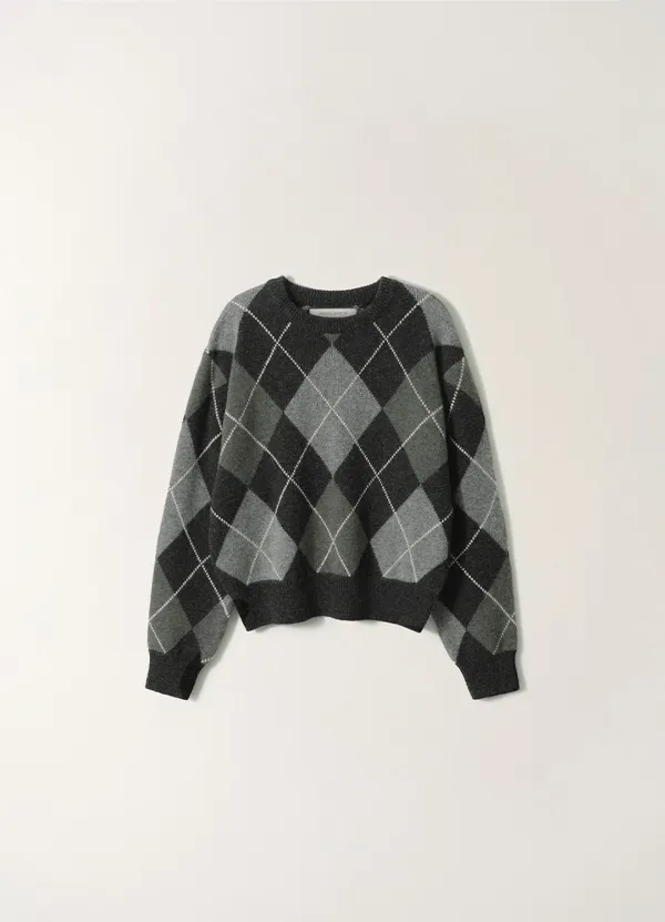 5TH / Marais argyle knit (Gray palette)