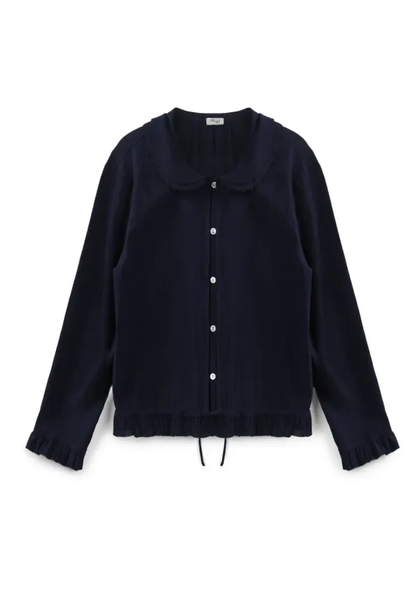 Mused Crepe Shirts - Navy