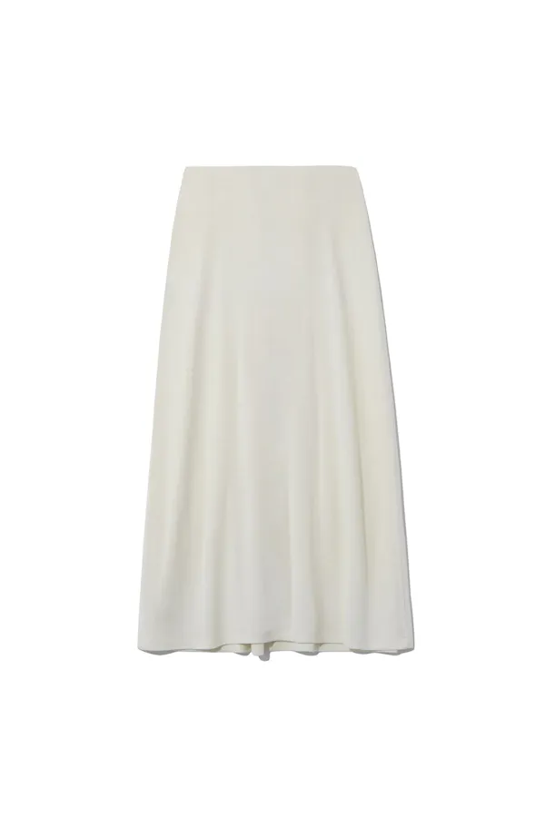 WOOL BLEND STRAP LONG SKIRT [IVORY]