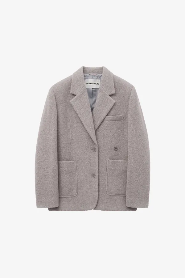 부클 투웨이 자켓 GREY BEIGE