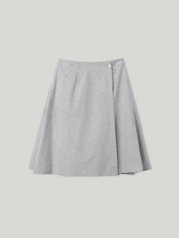 Gray Striped Diana Skirt