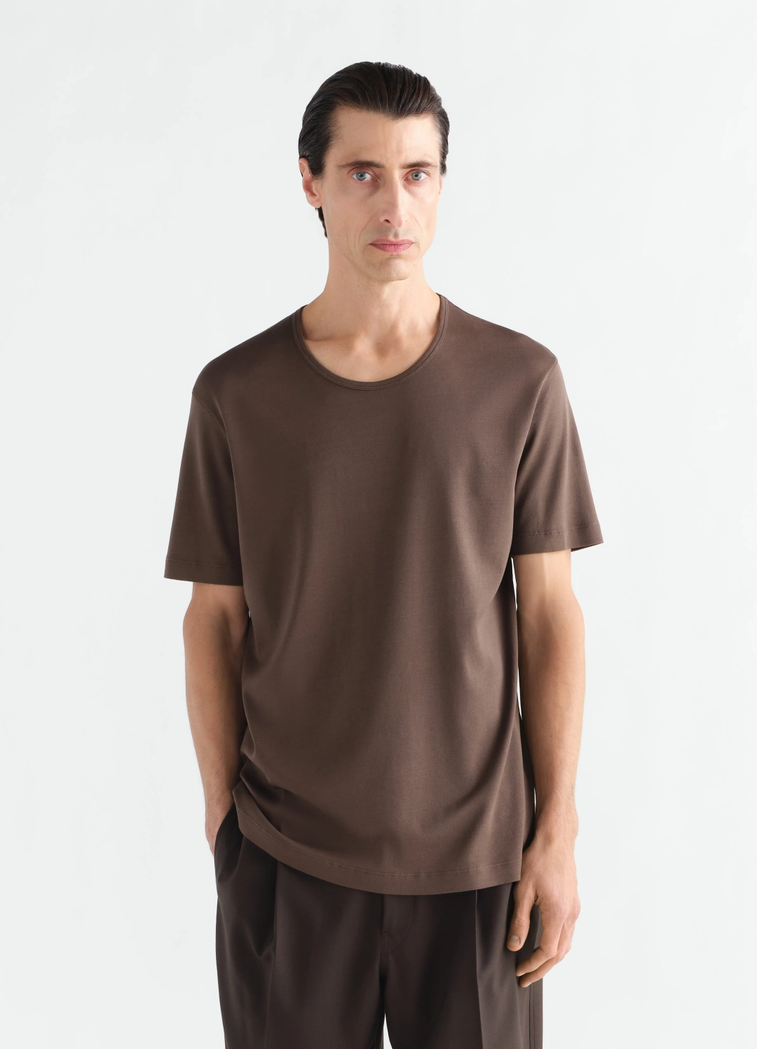 르메르 SCOOP-NECK T-SHIRT IN RIBBED JERSEY 상품 이미지 1