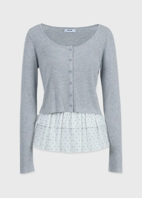 [44-120]  Vanessa Cardigan-Dot Tiered Skirt Sleeveless Setup  바네사 가디건-도트 티어드 스커트 슬리브리스 셋업 (봄-여름-도트-러블리룩-데이트룩-데일리룩-빈티지-페미닌-셋업-프릴-다이마루-자체제작) 