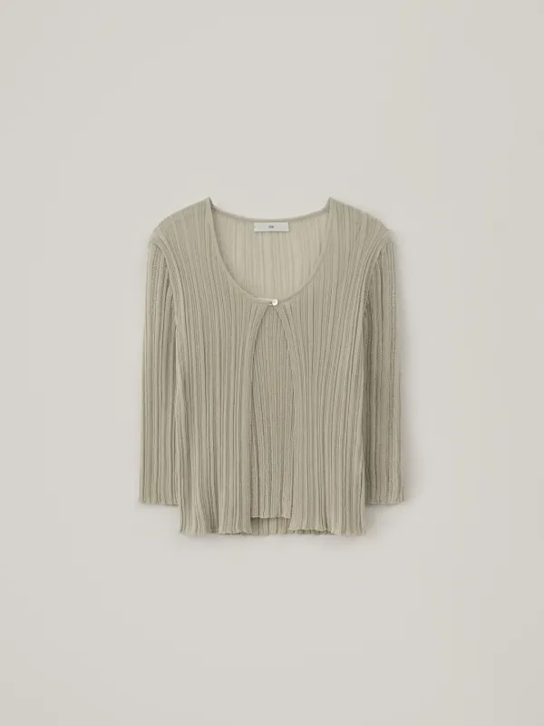 Pleats Cardigan Set - Sand