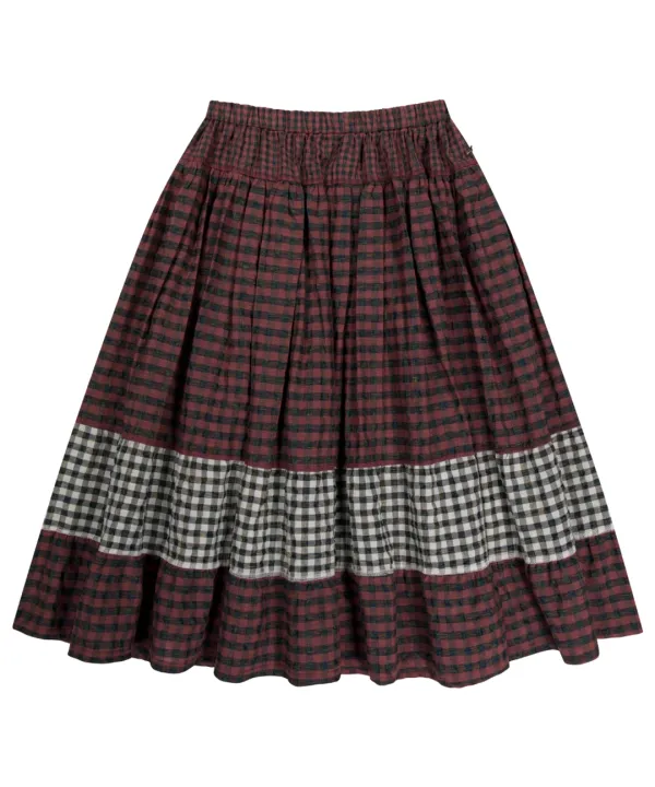 MORI CHECK SKIRT PINK