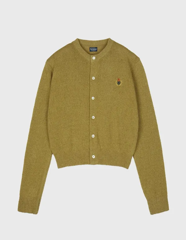 CREST PAPER ROUND CARDIGAN (W) / Gold Khaki