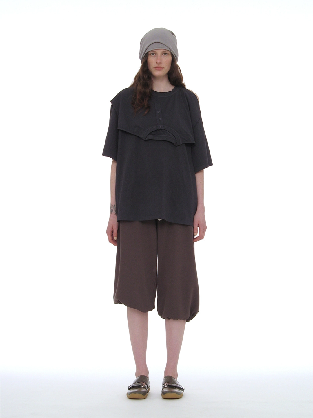 파르티멘토 [WOMEN] DECONSTRUCTED SHORT SLEEVE TEE_BLUE GREY 상품 이미지 2