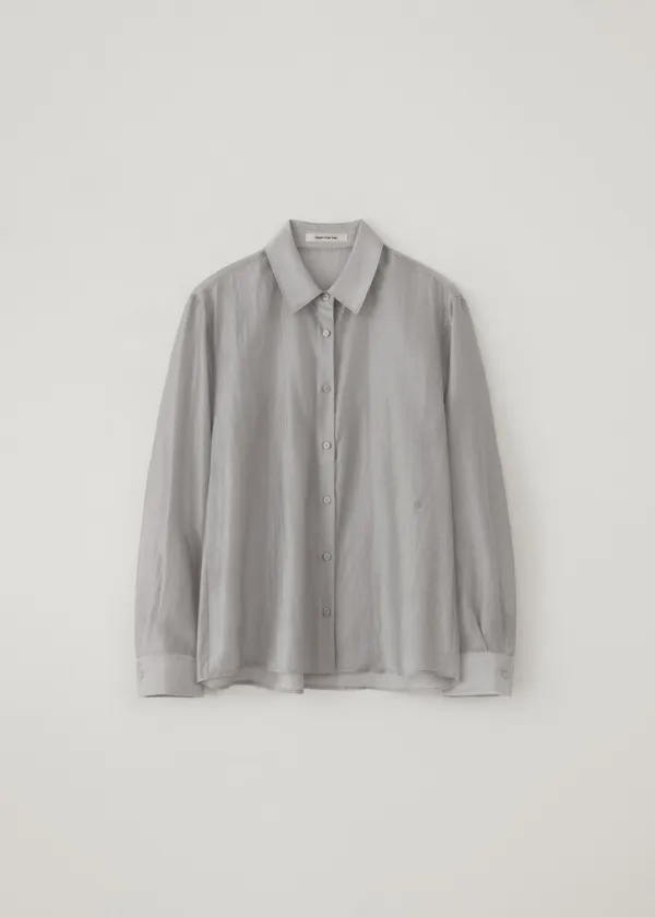 [9th-reorder] Sene side button shirt (ash blue)