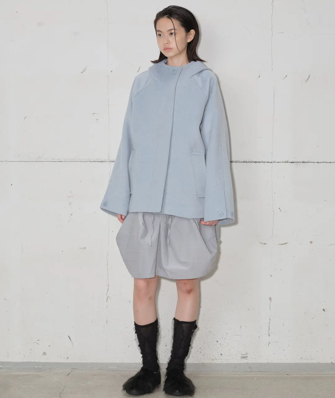 타입서비스 Hooded Half Coat [Sky Blue] 상품 이미지 2